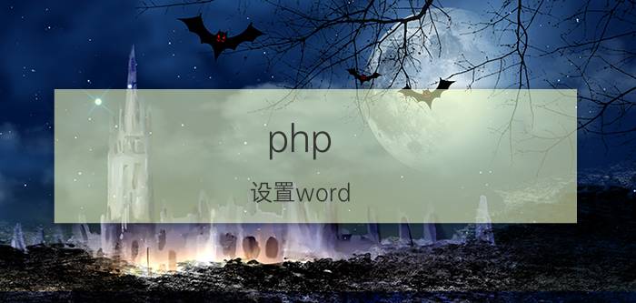 php 设置word 格式